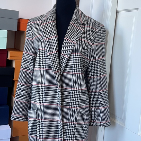 Zara Rare Ecru Tartan Checked Classic Coat Bloggers Favourite. - Picture 8 of 13